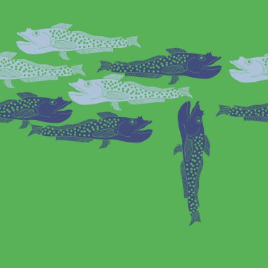 Renkli balık ile dikişsiz soyut desen