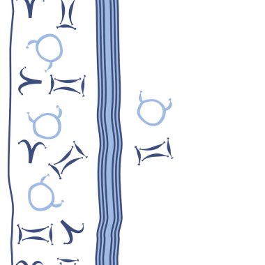 Zodiac Signs ile Dikişsiz soyut desen, vektör illüstrasyon