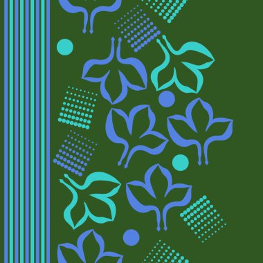 Renkli yapraklar ve çizgilerle dikişsiz desen