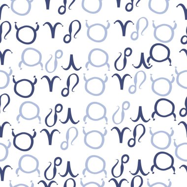 Zodiac Signs ile Dikişsiz soyut desen, vektör illüstrasyon