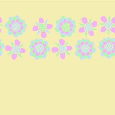 çiçekler, vektör çizim ile sanatsal seamless modeli