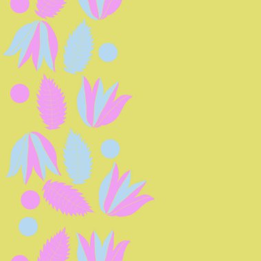 Modern çiçek çerçeve tasarım arka planda soyut çiçek elemanları