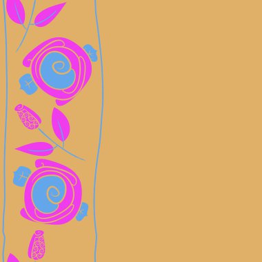 Çiçeklerle kesintisiz soyut desen, vektör arka plan