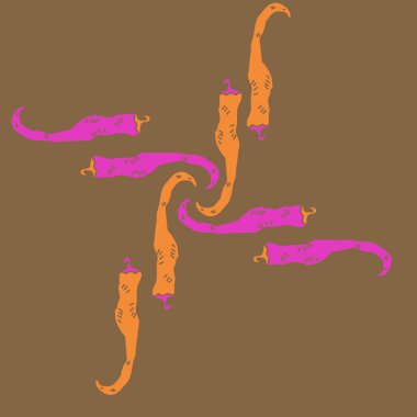 Soyut basit biber dikişsiz desen