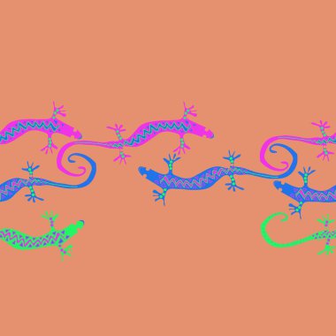 sorunsuz yatay kertenkele desen, sadece vektör illüstrasyon