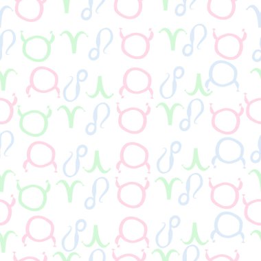 Zodiac Signs ile Dikişsiz soyut desen, vektör illüstrasyon