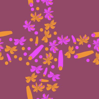 Tarçın ve anason ile soyut dikişsiz desen 