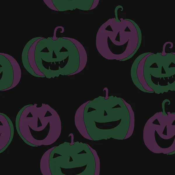 Nahtloses Muster Von Einfachen Kürbissen Halloween — Stockvektor