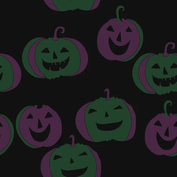 Padrão Sem Costura Abóboras Simples Halloween — Vetor de Stock