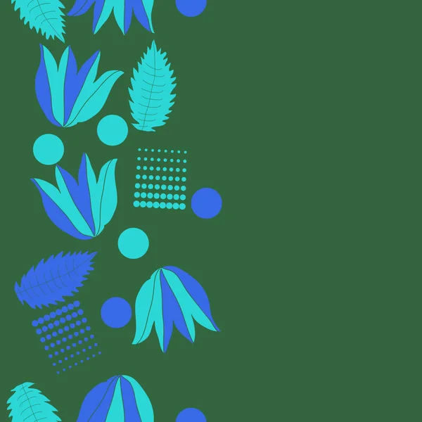 Fond Vectoriel Abstrait Sans Couture Vert Avec Des Fleurs Tulipes — Image vectorielle