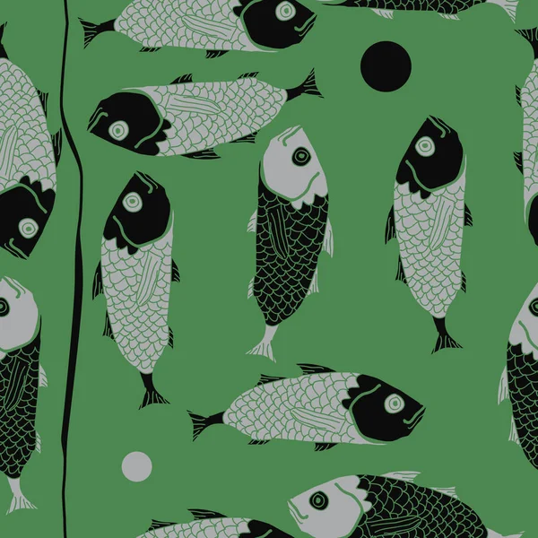 Modèle Abstrait Sans Couture Avec Des Poissons Colorés — Image vectorielle