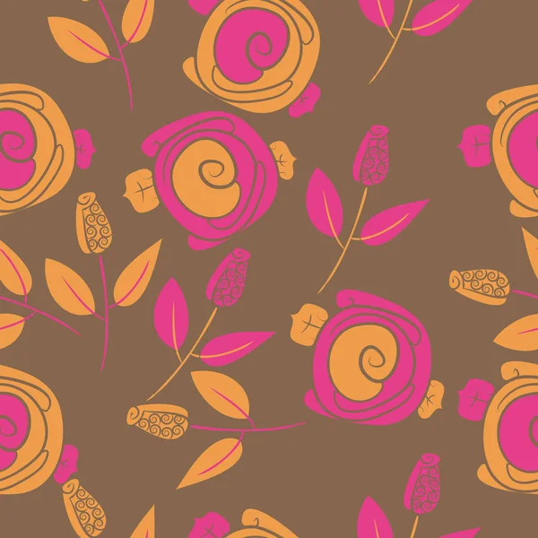 Nahtlose Abstrakte Muster Mit Blumen Vektorhintergrund — Stockvektor