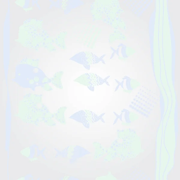 Poissons Abstraits Motif Sans Couture Illustration Vectorielle Simple — Image vectorielle