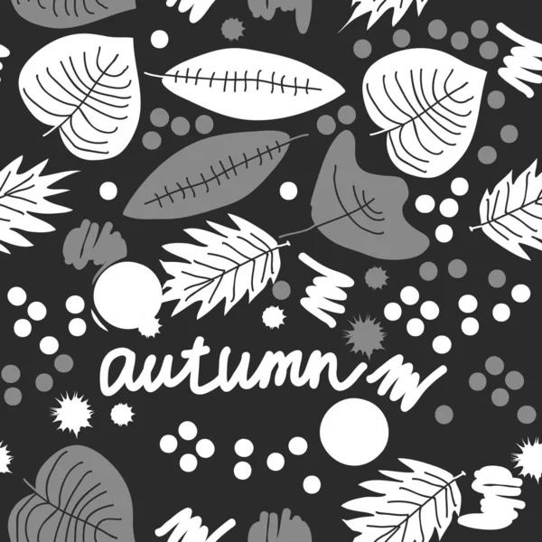 Modèle Sans Couture Feuilles Automne Simples Abstraites — Image vectorielle