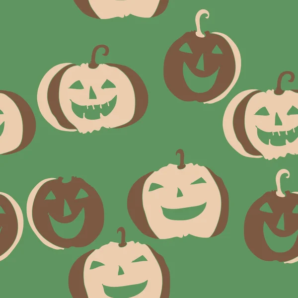 Modèle Sans Couture Citrouilles Simples Halloween — Image vectorielle