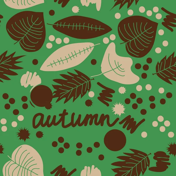 Modèle Sans Couture Feuilles Automne Simples Abstraites — Image vectorielle