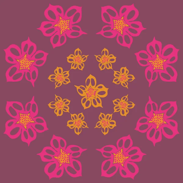 Renkli çiçekler ile Dikişsiz soyut desen