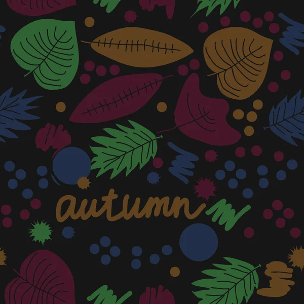 Modèle Sans Couture Feuilles Automne Simples Abstraites — Image vectorielle