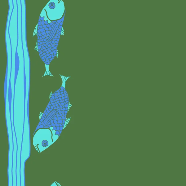 Modèle Abstrait Sans Couture Avec Des Poissons Colorés — Image vectorielle