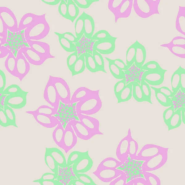 Modèle Abstrait Sans Couture Avec Des Fleurs Colorées — Image vectorielle