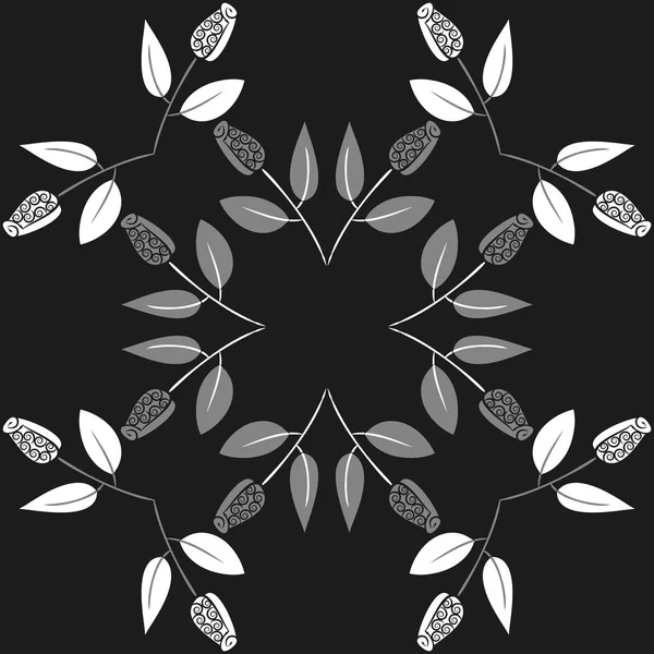 Patrón Abstracto Sin Costuras Con Flores Fondo Vectorial — Archivo Imágenes Vectoriales