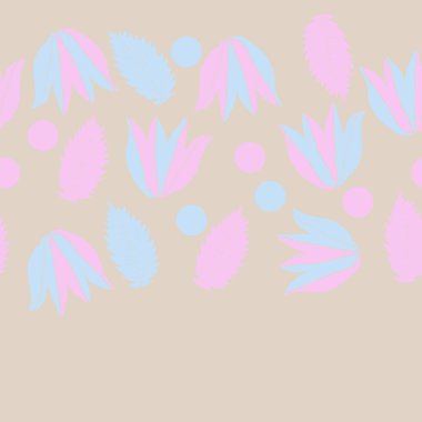 Çiçek motif, yaprakları ve lale Dikişsiz deseni.