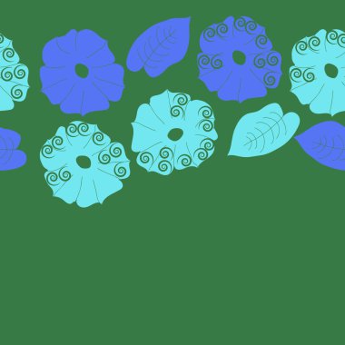 Soyut basit çiçekler ve yaprakları Dikişsiz desen