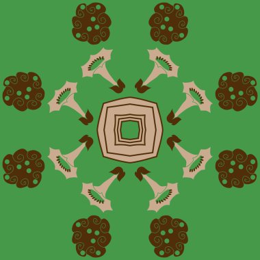 çiçekler, vektör çizim ile sanatsal seamless modeli