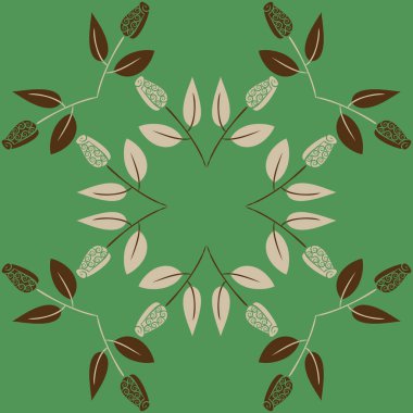 Çiçeklerle kesintisiz soyut desen, vektör arka plan