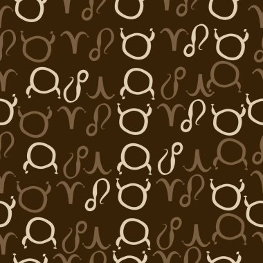 Zodiac Signs ile Dikişsiz soyut desen, vektör illüstrasyon