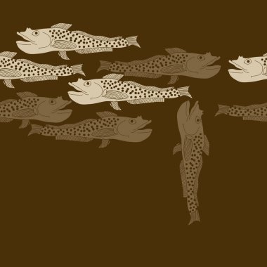 Renkli balık ile dikişsiz soyut desen