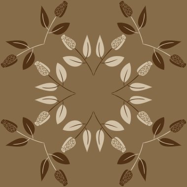 Çiçeklerle kesintisiz soyut desen, vektör arka plan