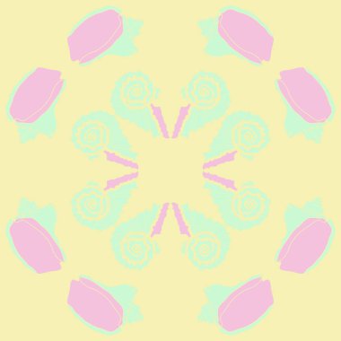 arka planda renkli parlak deniz kabukları seti