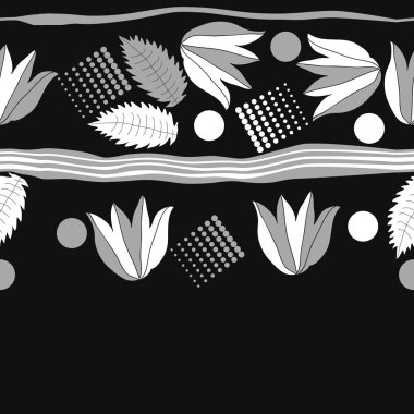 sanatsal çiçekler ve noktalar, vektör sanat illüstrasyon ile arka plan