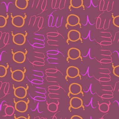 Soyut basit kaligrafi dikişsiz desen