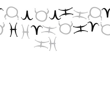 Burçların dikişsiz deseni, vektör illüstrasyonu