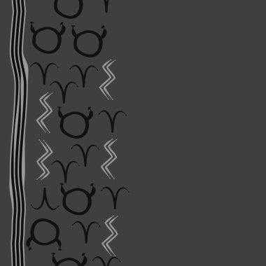 Burçların dikişsiz deseni, vektör illüstrasyonu