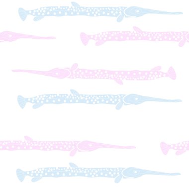 Soyut basit balık ile dikişsiz desen