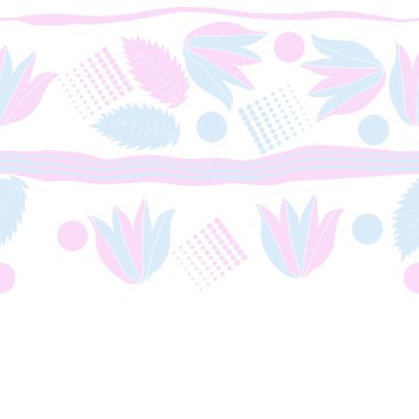 sanatsal çiçekler ve noktalar, vektör sanat illüstrasyon ile arka plan