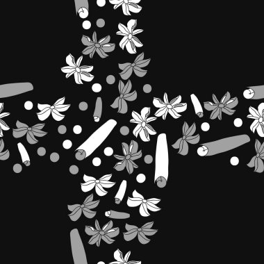 Tarçın ve anason ile soyut dikişsiz desen 