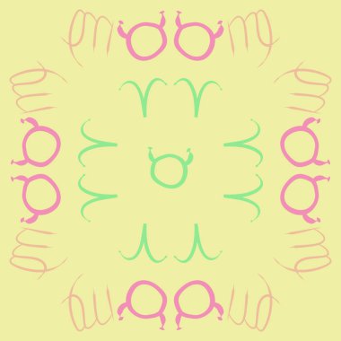 Zodiac Signs ile Dikişsiz soyut desen, vektör illüstrasyon
