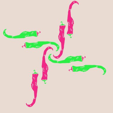 Soyut basit biber dikişsiz desen