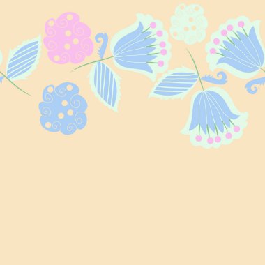 çiçekler, vektör çizim ile sanatsal seamless modeli