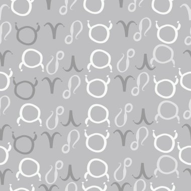 Zodiac Signs ile Dikişsiz soyut desen, vektör illüstrasyon