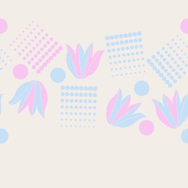 Noktalı soyut çiçekler, modern çiçek arka plan tasarımı 