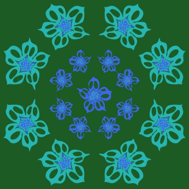 Renkli çiçekler ile Dikişsiz soyut desen