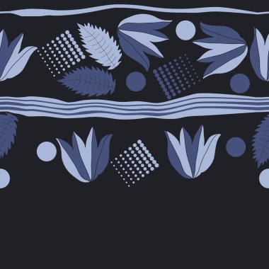 sanatsal çiçekler ve noktalar, vektör sanat illüstrasyon ile arka plan