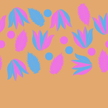 Çiçek motif, yaprakları ve lale Dikişsiz deseni.