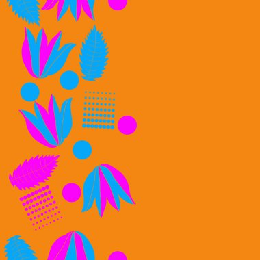 Çiçek motif, yaprakları ve lale Dikişsiz deseni.