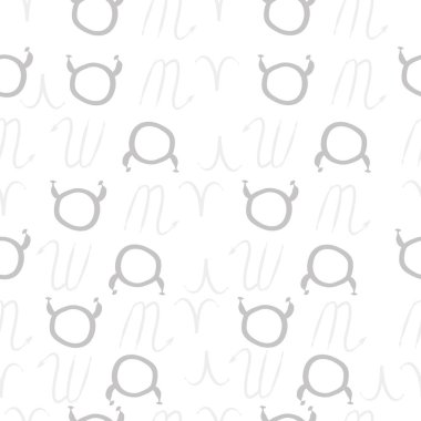Zodiac Signs Dikişsiz desen. Vektör Illustration